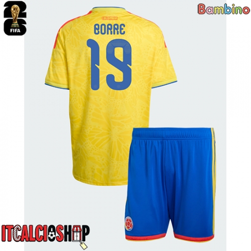 Colombia Rafael Santos Borre #19 Prima Maglia Bambino Mondiali 2026 Manica Corta (+ Pantaloni corti)